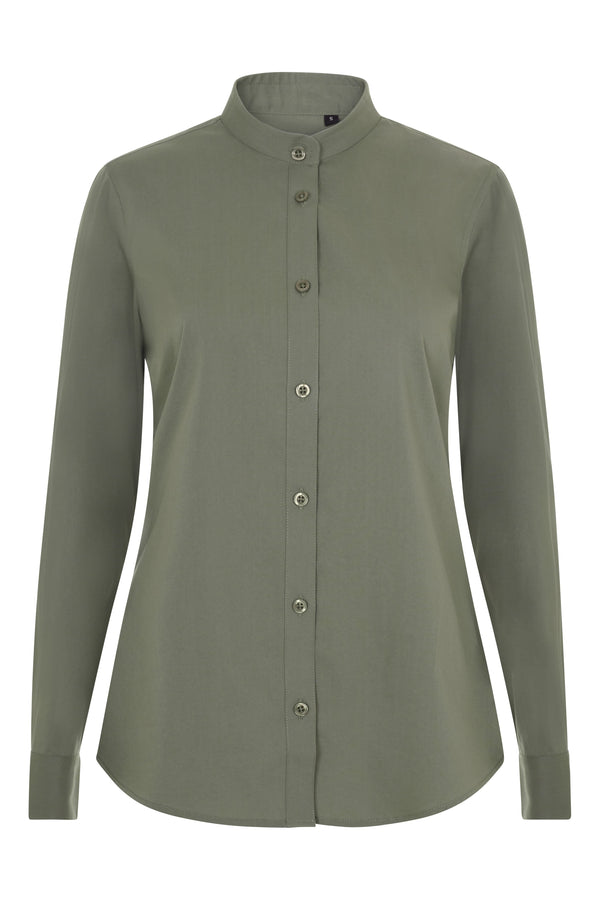 Camisa Stretch Manga Longa para Mulher-VERDE OLIVA CLARO - 35-XS-RAG-Tailors-Fardas-e-Uniformes-Vestuario-Pro
