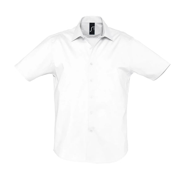 Camisa Stretch de Manga Curta para Homem BROADWAY-Branco - 102-S-RAG-Tailors-Fardas-e-Uniformes-Vestuario-Pro