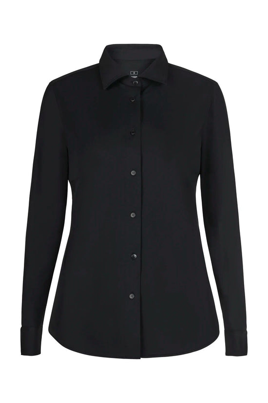 Camisa antirrugas mulher-Preto - 00-XS-RAG-Tailors-Fardas-e-Uniformes-Vestuario-Pro