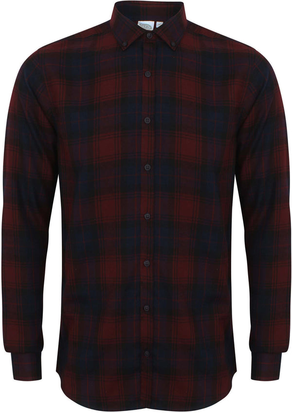 Camisa aos quadrados-Burgundy Check-S-RAG-Tailors-Fardas-e-Uniformes-Vestuario-Pro