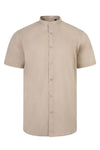 Camisa de Homem Gola Padre Stretch Manga Curta-Bege Claro - 47-S-RAG-Tailors-Fardas-e-Uniformes-Vestuario-Pro
