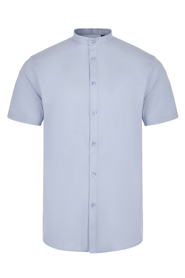 Camisa de Homem Gola Padre Stretch Manga Curta-Celeste-S-RAG-Tailors-Fardas-e-Uniformes-Vestuario-Pro