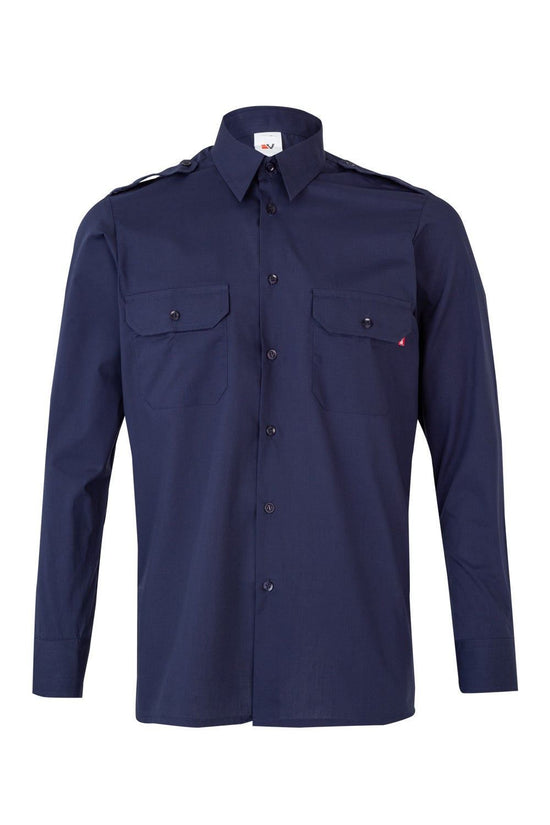 Camisa de Manga Comprida com Divisas-Azul Marinho-S-RAG-Tailors-Fardas-e-Uniformes-Vestuario-Pro
