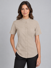 Camisa de Mulher Gola Padre Stretch Manga Curta-Bege Claro - 47-XS-RAG-Tailors-Fardas-e-Uniformes-Vestuario-Pro
