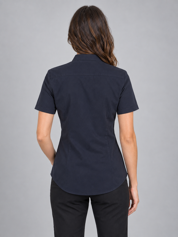 Camisa de Mulher Gola Padre Stretch Manga Curta-RAG-Tailors-Fardas-e-Uniformes-Vestuario-Pro