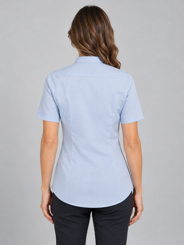 Camisa de Mulher Gola Padre Stretch Manga Curta-RAG-Tailors-Fardas-e-Uniformes-Vestuario-Pro