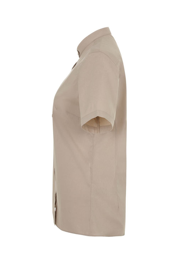 Camisa de Mulher Gola Padre Stretch Manga Curta-RAG-Tailors-Fardas-e-Uniformes-Vestuario-Pro