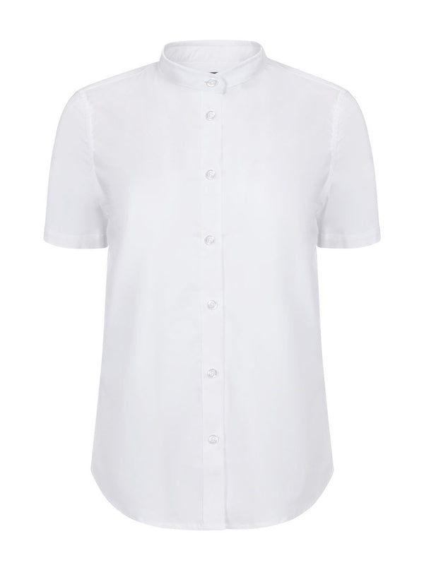Camisa de Mulher Gola Padre Stretch Manga Curta-RAG-Tailors-Fardas-e-Uniformes-Vestuario-Pro