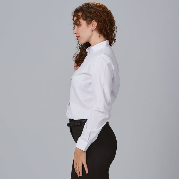 Camisa de Senhora Reedes em Elastano com Gola Mao e Manga Comprida-RAG-Tailors-Fardas-e-Uniformes-Vestuario-Pro