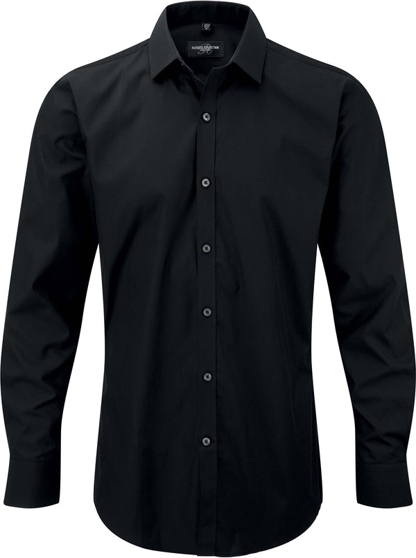 Camisa de homem de manga comprida Ultimate Stretch-Preto-S-RAG-Tailors-Fardas-e-Uniformes-Vestuario-Pro
