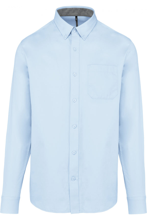 Camisa de homem de manga comprida em sarja-Sky Blue-XS-RAG-Tailors-Fardas-e-Uniformes-Vestuario-Pro
