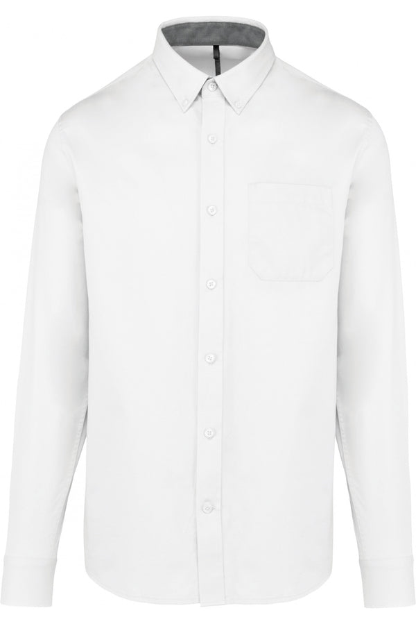 Camisa de homem de manga comprida em sarja-Branco-XS-RAG-Tailors-Fardas-e-Uniformes-Vestuario-Pro
