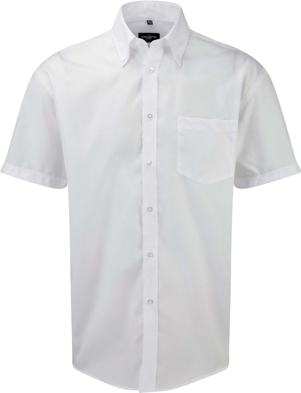 Camisa de homem de manga curta que não precisa passar a ferro-Branco-S-RAG-Tailors-Fardas-e-Uniformes-Vestuario-Pro
