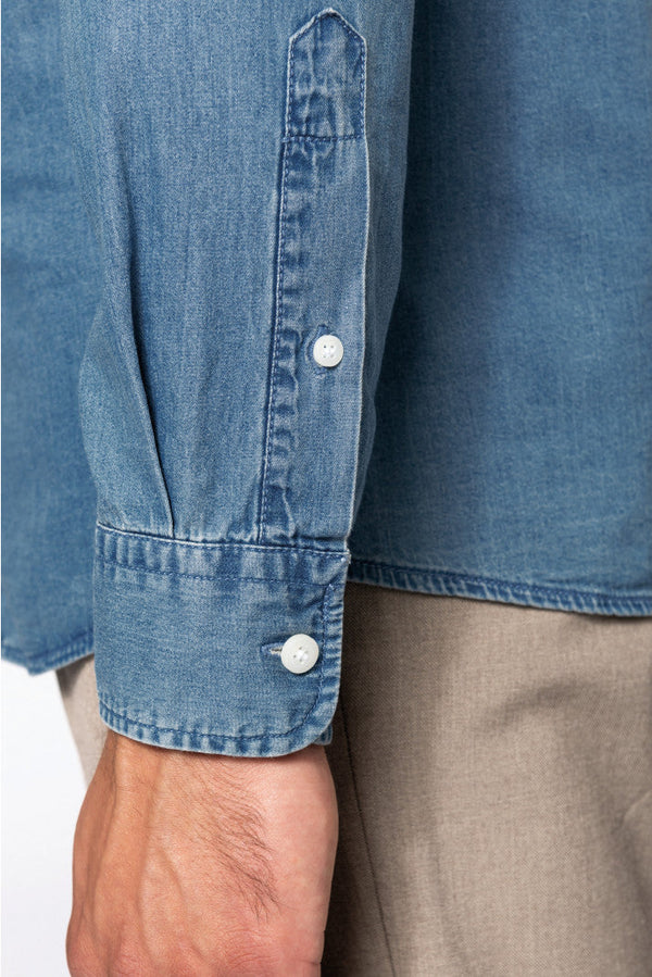 Camisa de homem em denim-RAG-Tailors-Fardas-e-Uniformes-Vestuario-Pro