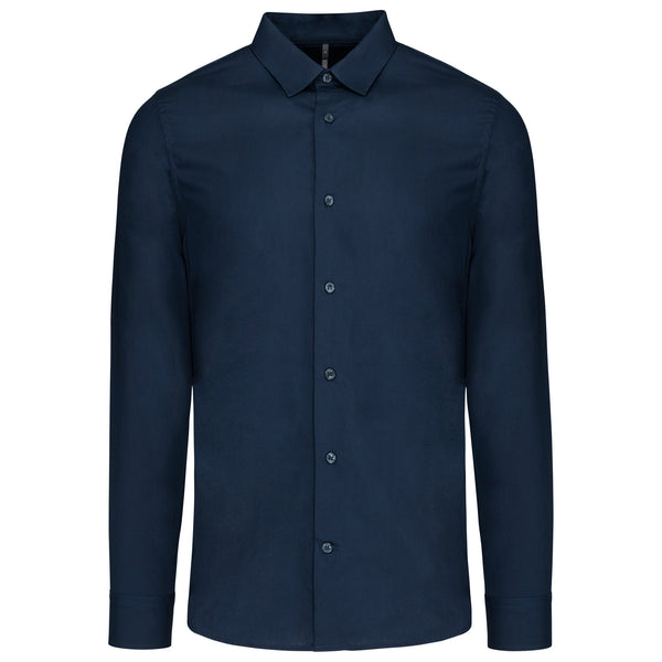 Camisa de homem em popeline de manga comprida-Azul Marinho-XS-RAG-Tailors-Fardas-e-Uniformes-Vestuario-Pro