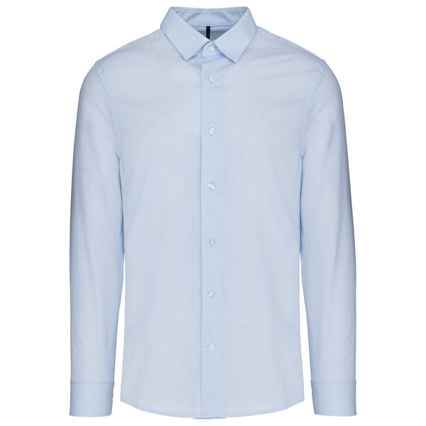 Camisa de homem em popeline de manga comprida-Striped Pale Blue-XS-RAG-Tailors-Fardas-e-Uniformes-Vestuario-Pro