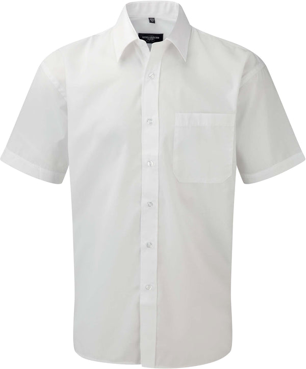 Camisa de homem em popeline de manga curta-Branco-S-RAG-Tailors-Fardas-e-Uniformes-Vestuario-Pro
