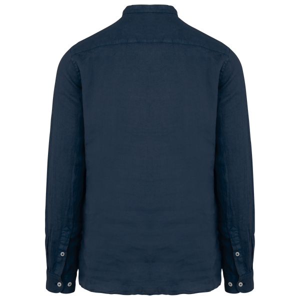 Camisa de linho com design eco e gola padre-RAG-Tailors-Fardas-e-Uniformes-Vestuario-Pro