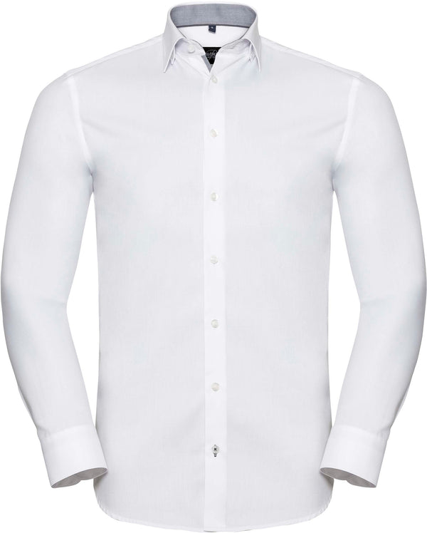 Camisa de manga comprida Herringbone-Branco / Silver / Convoy Grey-S-RAG-Tailors-Fardas-e-Uniformes-Vestuario-Pro