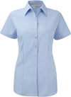 Camisa de senhora de manga curta Herringbone-Light Azul-XS-RAG-Tailors-Fardas-e-Uniformes-Vestuario-Pro