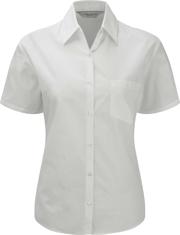Camisa de senhora de manga curta em popeline-Branco-XS-RAG-Tailors-Fardas-e-Uniformes-Vestuario-Pro