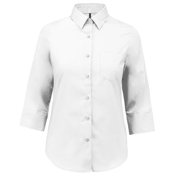 Camisa de senhora manga 3/4-Branco-XS-RAG-Tailors-Fardas-e-Uniformes-Vestuario-Pro