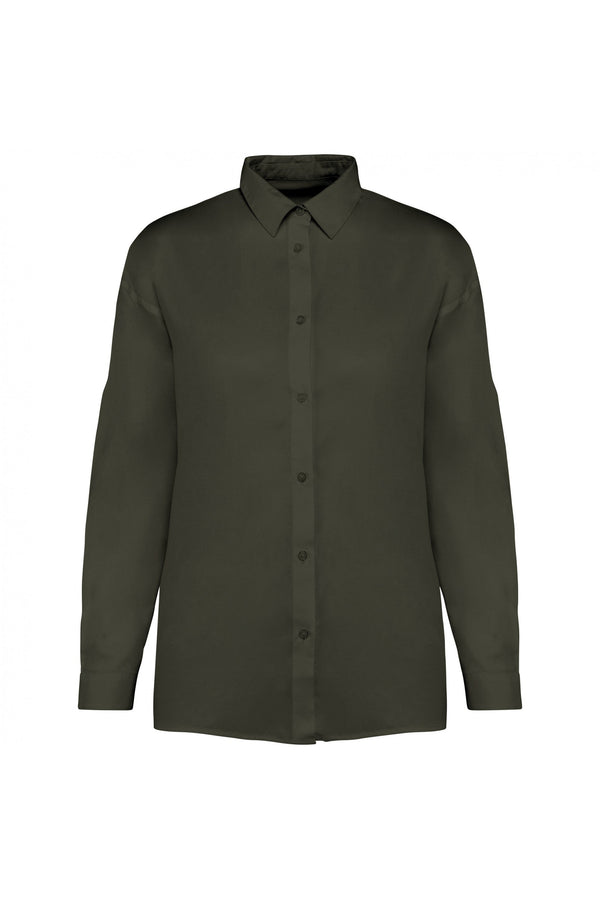 Camisa em Liocel Evasé-Khaki-XS-RAG-Tailors-Fardas-e-Uniformes-Vestuario-Pro