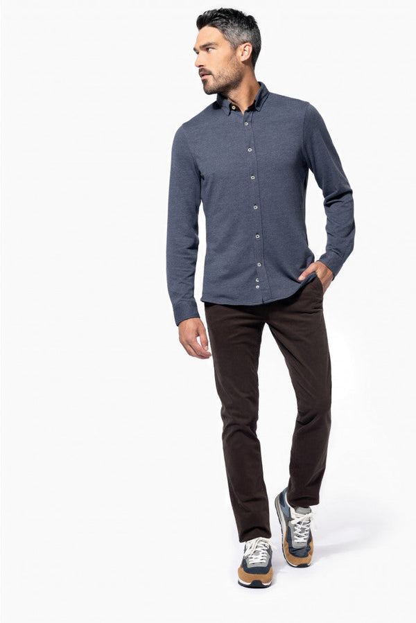 Camisa em jacquard de manga comprida-RAG-Tailors-Fardas-e-Uniformes-Vestuario-Pro