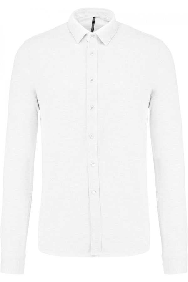 Camisa em malha piqué de manga comprida-Branco-S-RAG-Tailors-Fardas-e-Uniformes-Vestuario-Pro