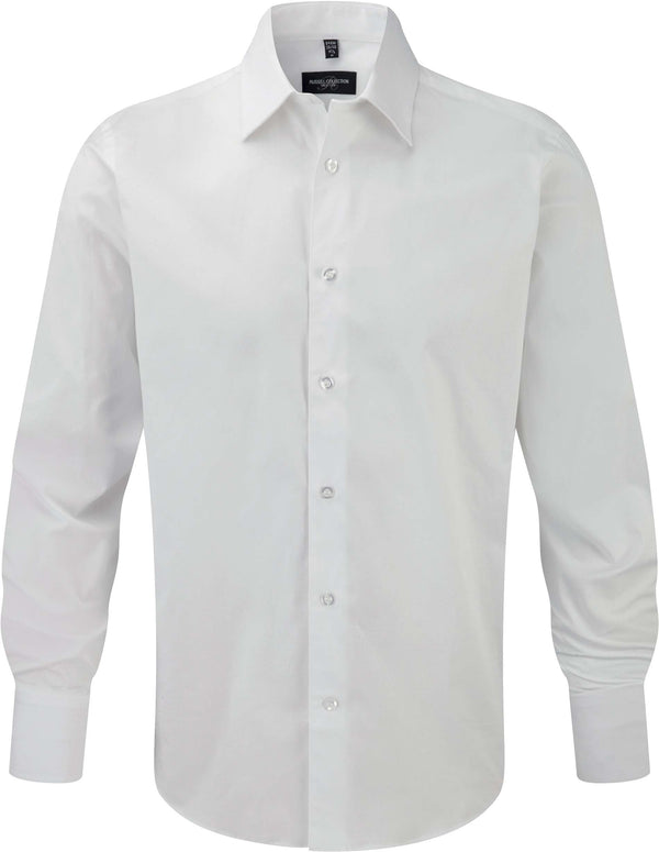 Camisa justa de manga comprida-Branco-S-RAG-Tailors-Fardas-e-Uniformes-Vestuario-Pro