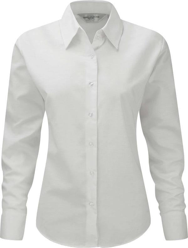 Camisa oxford de senhora de manga comprida Itália-Branco-XS-RAG-Tailors-Fardas-e-Uniformes-Vestuario-Pro