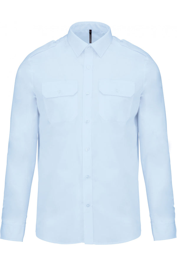 Camisa piloto de homem de manga comprida-Sky Azul-S-RAG-Tailors-Fardas-e-Uniformes-Vestuario-Pro