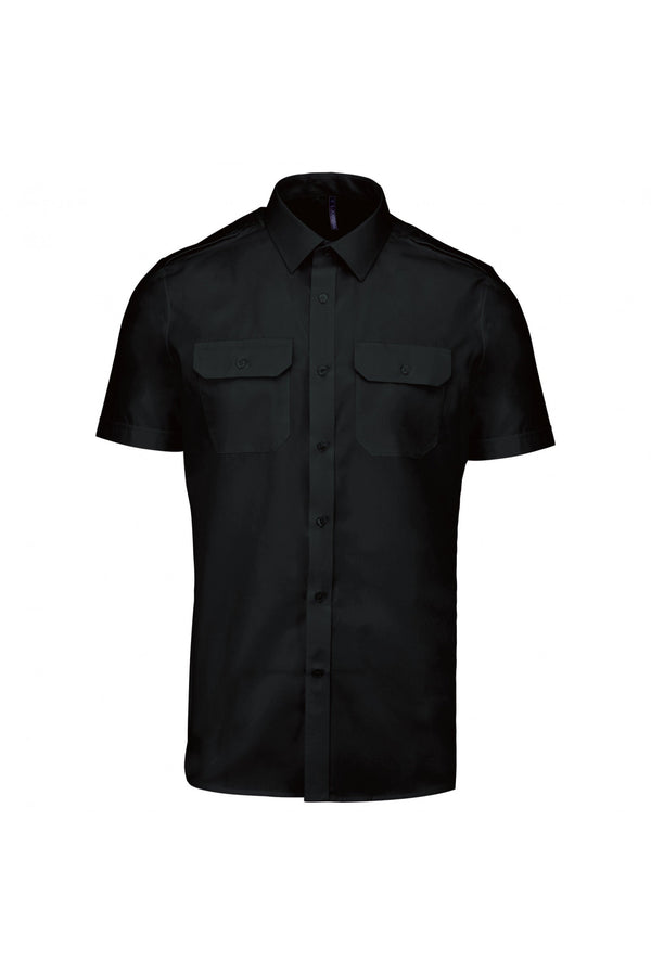 Camisa piloto de homem de manga curta-Preto-S-RAG-Tailors-Fardas-e-Uniformes-Vestuario-Pro