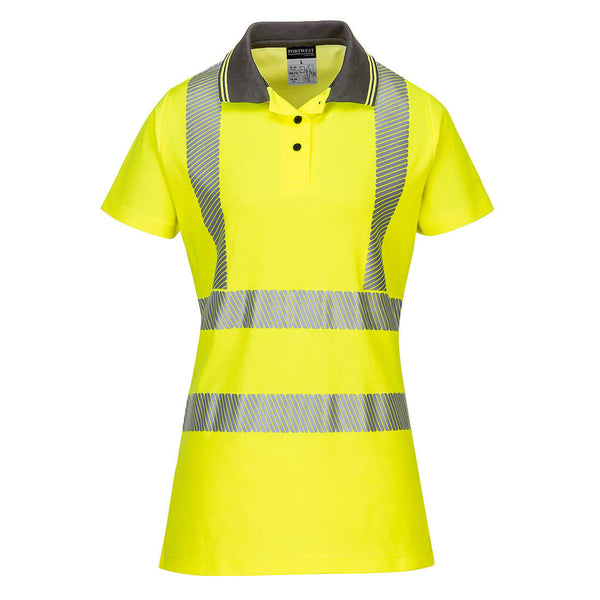 Camisa pólo Hi-Vis para mulher em algodão Comfort Pro S/S-RAG-Tailors-Fardas-e-Uniformes-Vestuario-Pro