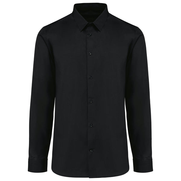 Camisa popeline de manga comprida de homem-Black-S-RAG-Tailors-Fardas-e-Uniformes-Vestuario-Pro