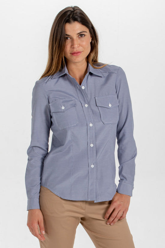 Camisa sra. Marselha-Azul-XS / (SP)-RAG-Tailors-Fardas-e-Uniformes-Vestuario-Pro