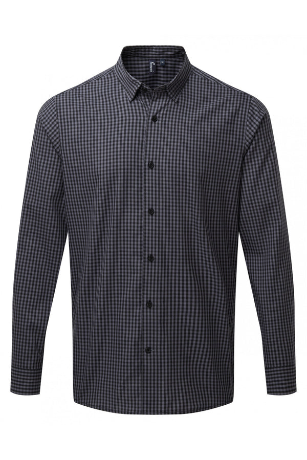 Camisa vichy com quadrados grandes-Preto-S-RAG-Tailors-Fardas-e-Uniformes-Vestuario-Pro