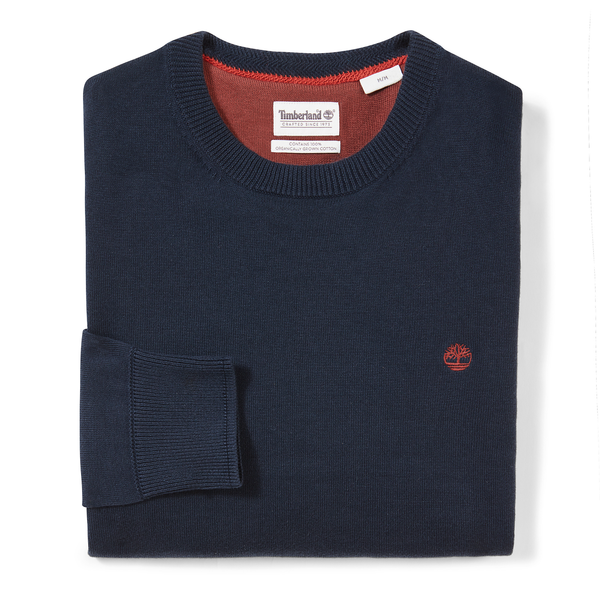 Camisola Decote Redondo em Algodão Biológico Homem-Azul Safira Escuro-S-RAG-Tailors-Fardas-e-Uniformes-Vestuario-Pro