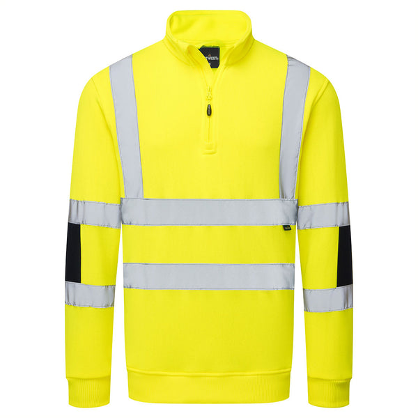 Camisola Iona Enhanced de alta visibilidade com meio fecho de correr-Amarelo-S-RAG-Tailors-Fardas-e-Uniformes-Vestuario-Pro