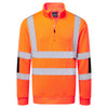 Camisola Iona Enhanced de alta visibilidade com meio fecho de correr-Laranja-S-RAG-Tailors-Fardas-e-Uniformes-Vestuario-Pro