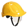 Capacete de Segurança Endurance Plus com Viseira Retrátil Incolor (PW54)-Amarelo-Único-RAG-Tailors-Fardas-e-Uniformes-Vestuario-Pro