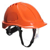 Capacete de Segurança Endurance Plus com Viseira Retrátil Incolor (PW54)-Laranja-Único-RAG-Tailors-Fardas-e-Uniformes-Vestuario-Pro