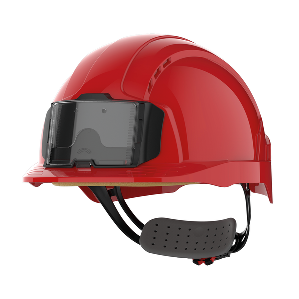 Capacete de Segurança com Porta-crachá Ventilado e Fecho de Cremalheira-Vermelho-Único-RAG-Tailors-Fardas-e-Uniformes-Vestuario-Pro