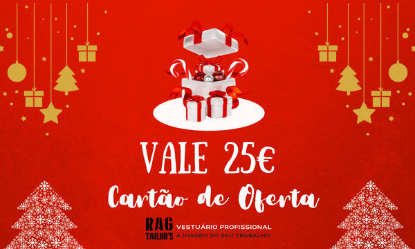 Cartão de Oferta RAG Tailor's-25,00€-RAG-Tailors-Fardas-e-Uniformes-Vestuario-Pro