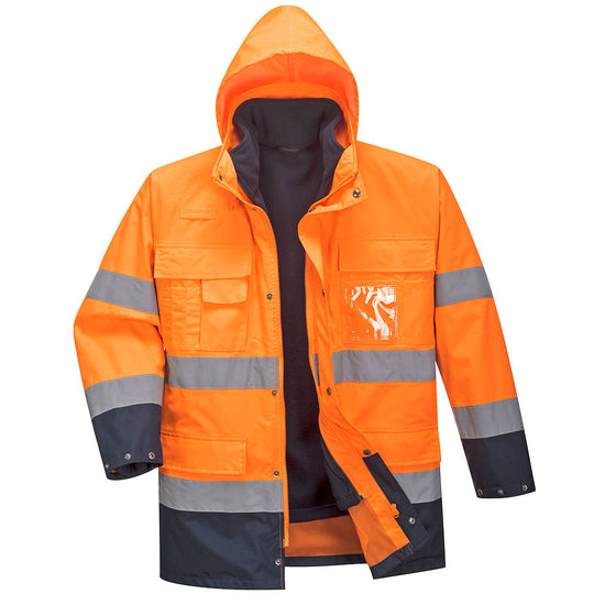 Casaco Alta Visibilidade Leve 3 em 1-Laranja/Marinho-S-RAG-Tailors-Fardas-e-Uniformes-Vestuario-Pro
