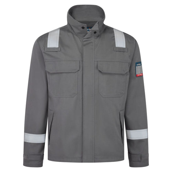 Casaco Bizflame Work Ignífugo e Antiestático-Cinzento-S-RAG-Tailors-Fardas-e-Uniformes-Vestuario-Pro