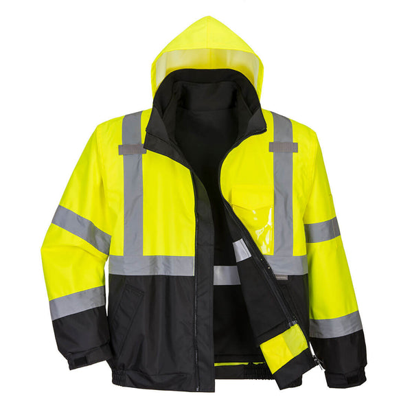 Casaco Bomber Hi-Vis em Contrast Premium-Amarelo/Preto-S-RAG-Tailors-Fardas-e-Uniformes-Vestuario-Pro