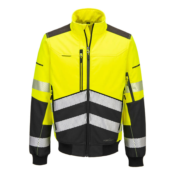 Casaco Bomber Softshell de Alta Visibilidade EV4 (3L)-Amarelo/preto-S-RAG-Tailors-Fardas-e-Uniformes-Vestuario-Pro