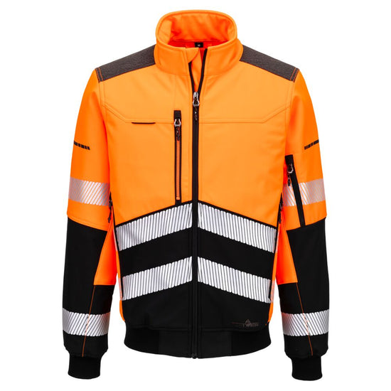 Casaco Bomber Softshell de Alta Visibilidade EV4 (3L)-Laranja/preto-S-RAG-Tailors-Fardas-e-Uniformes-Vestuario-Pro