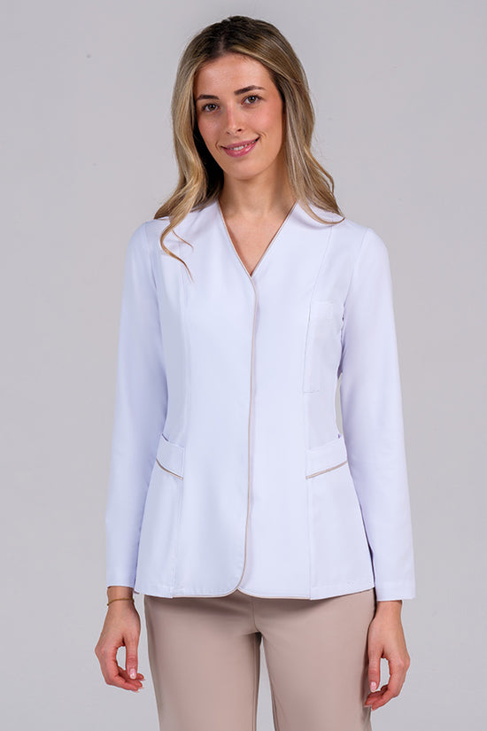 Casaco Elástico Curto de Trabalho-Branco Bege - 412-XS / (SP)-RAG-Tailors-Fardas-e-Uniformes-Vestuario-Pro